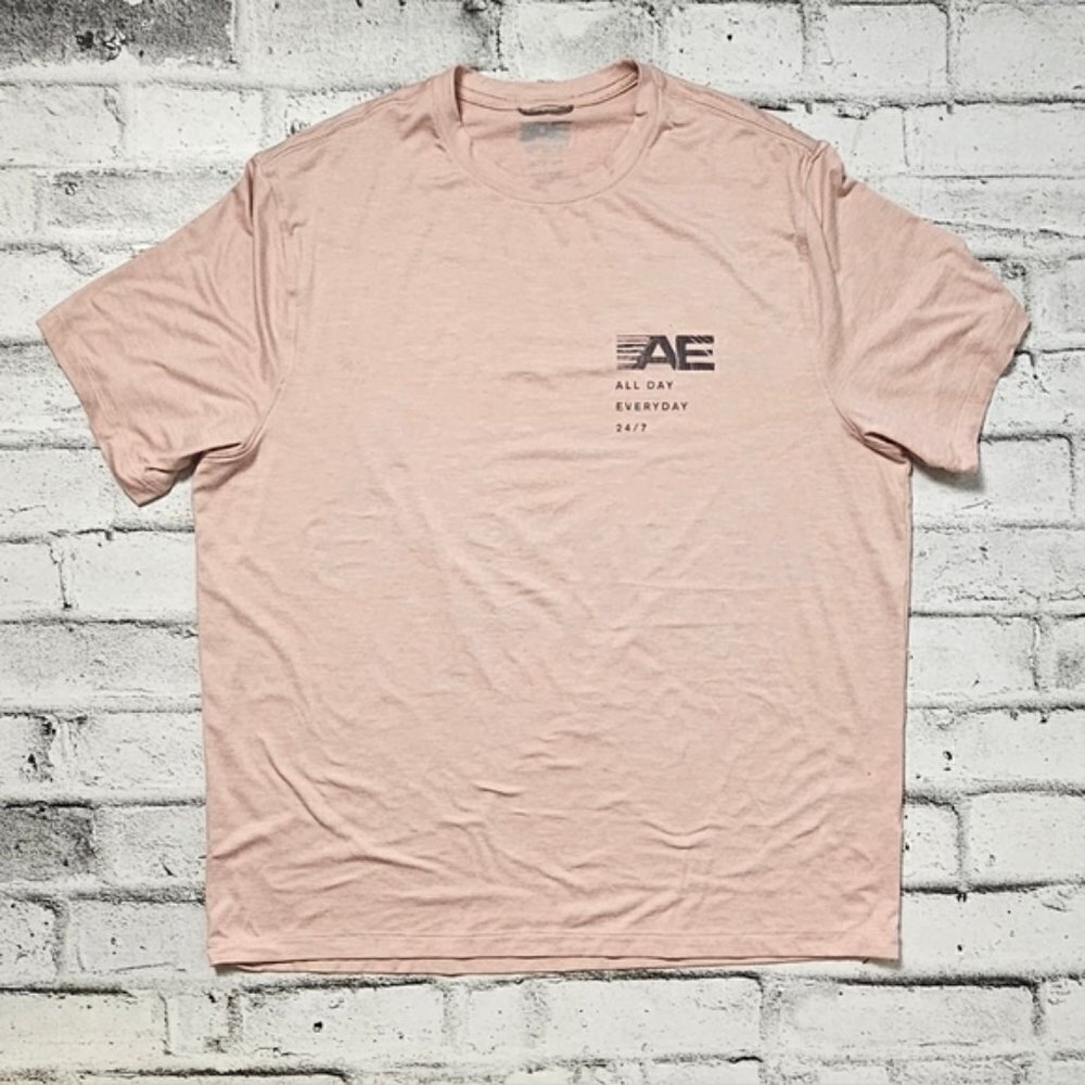 American Eagle Men's XL Light Pink Heathered Super Soft T-Shirt